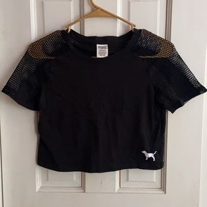 Pink Victoria’s Secret Cropped Short Sleeve Tee